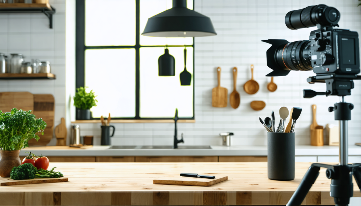 découvrez nos astuces pour sublimer et aménager votre cuisine afin de réaliser des vidéos culinaires captivantes et professionnelles.