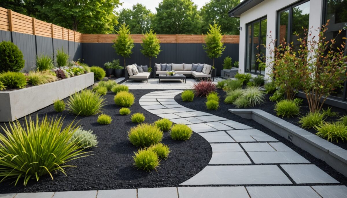 Paillage d’ardoise : l’élégance moderne pour sublimer votre jardin contemporain