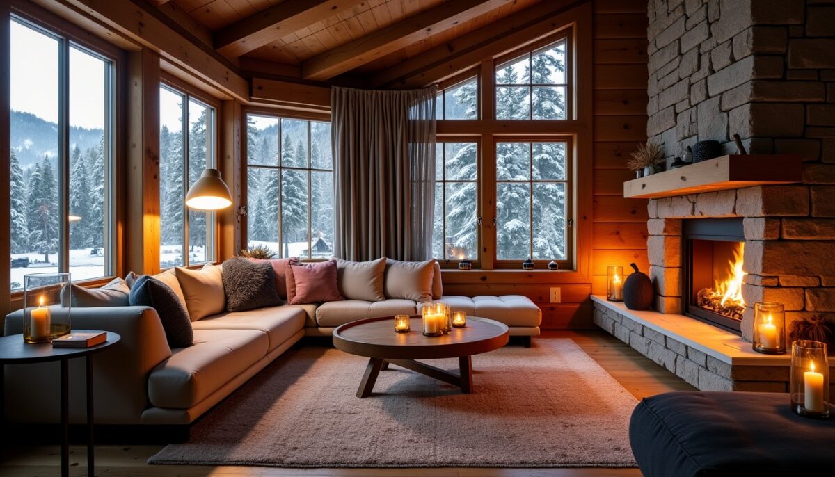 Concevez un salon élégant et chaleureux pour votre chalet ou maison de campagne